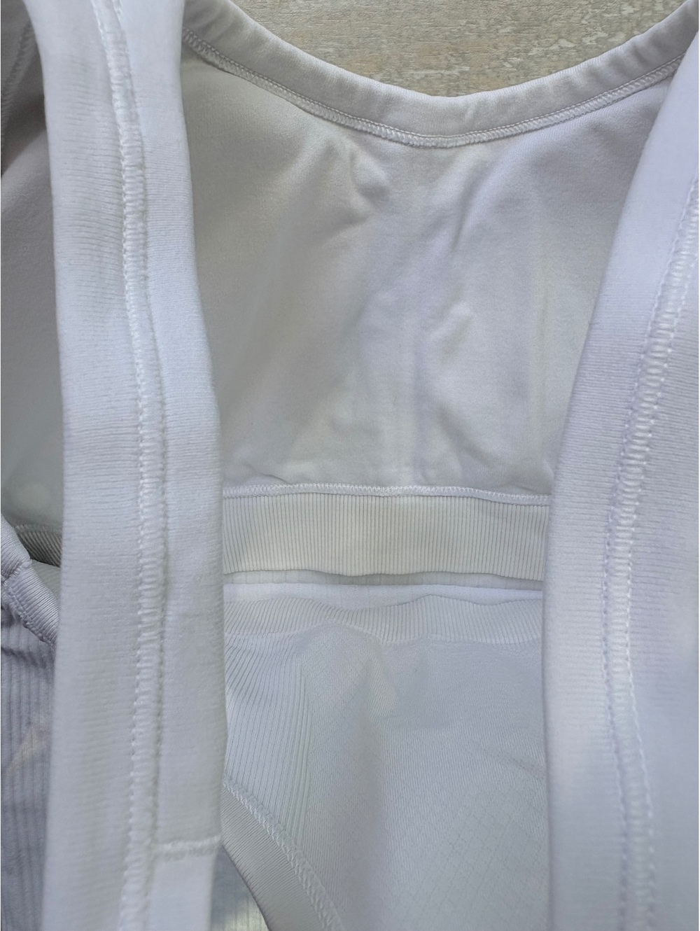 Lululemon White Ribbed Racerback Tank Top Built In Bra Size 4 - Picture 5 of 8
